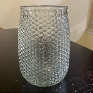 Textured Glass Vase - Clear 8 inches tall x 4.5 inches wide